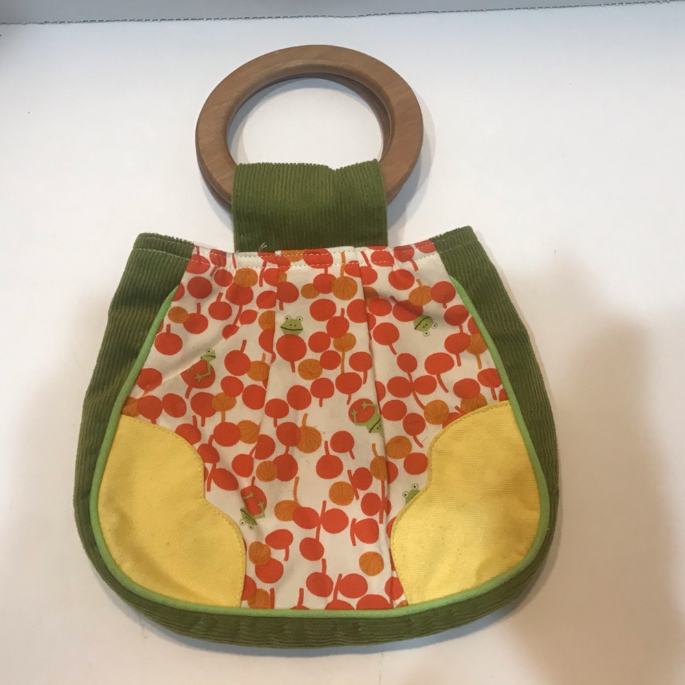 Little Odd Forest Frog Print and Corduroy Purse